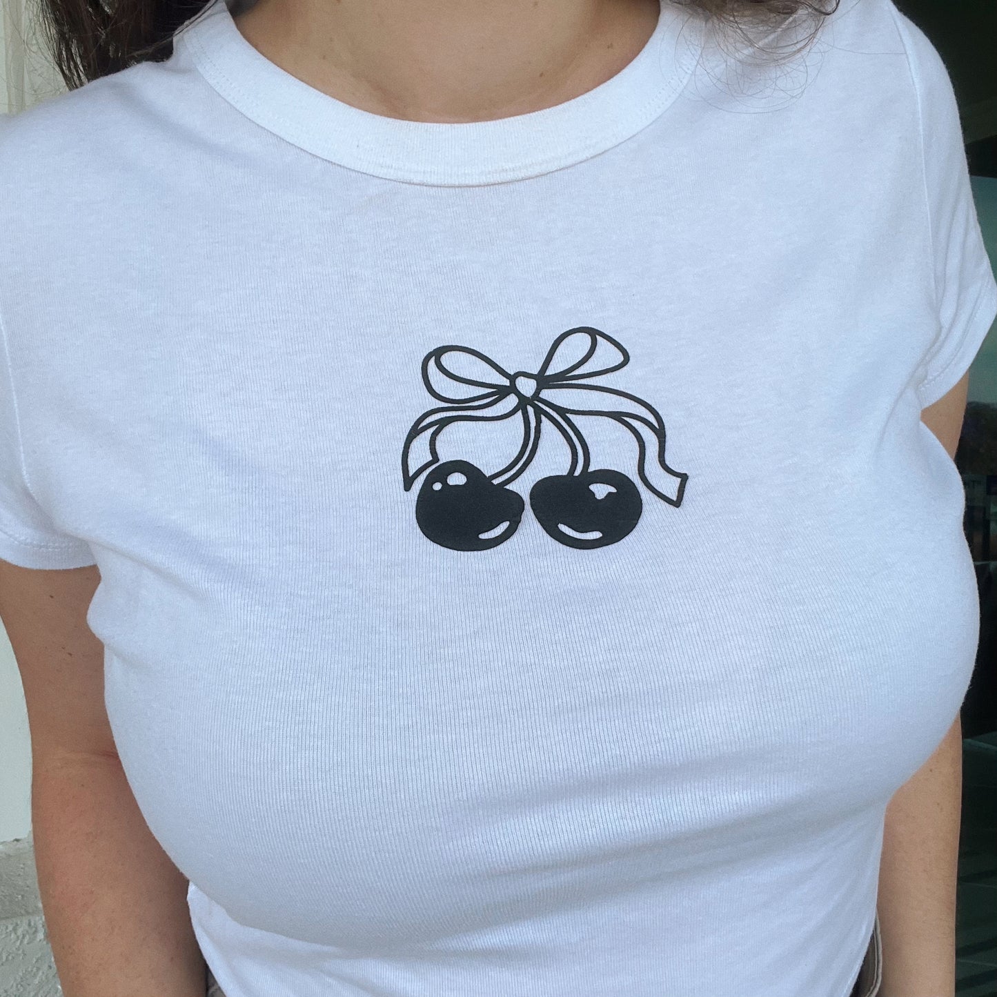 BOW CHERRIES BABY TEE