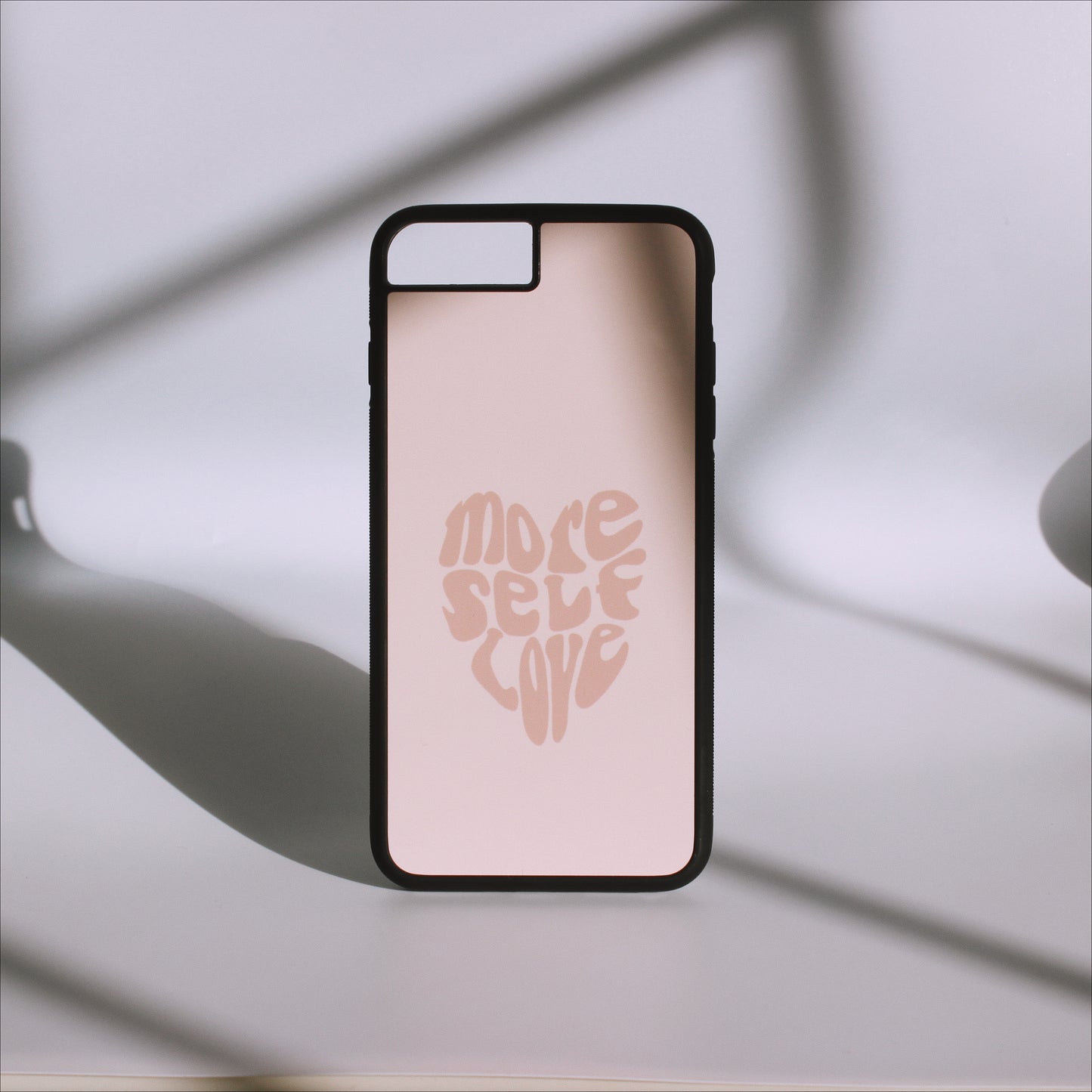 phone, phone case, iPhone, iPhone case, phone accessories, aesthetic phone case, trendy phone case, more self love phone case, more self love, self love, love, heart, tan