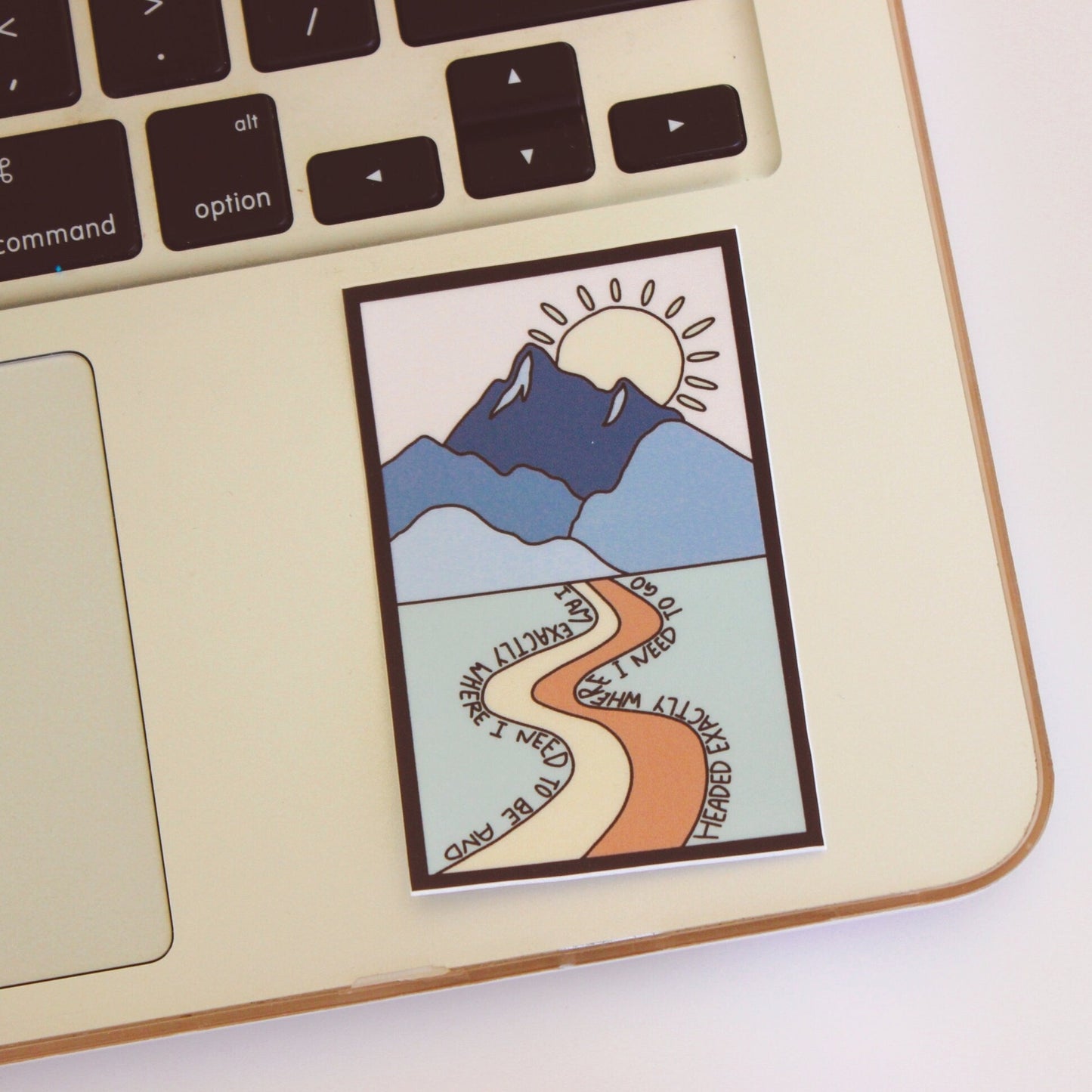 sticker, vinyl sticker, waterproof sticker, laptop sticker, water bottle sticker, hydroflask sticker, sticker pack, sticker bundle, decal, affirmation, mountains, sun, road