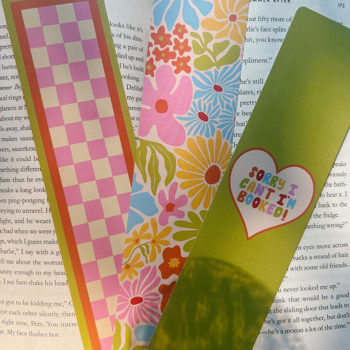 checkered bookmark