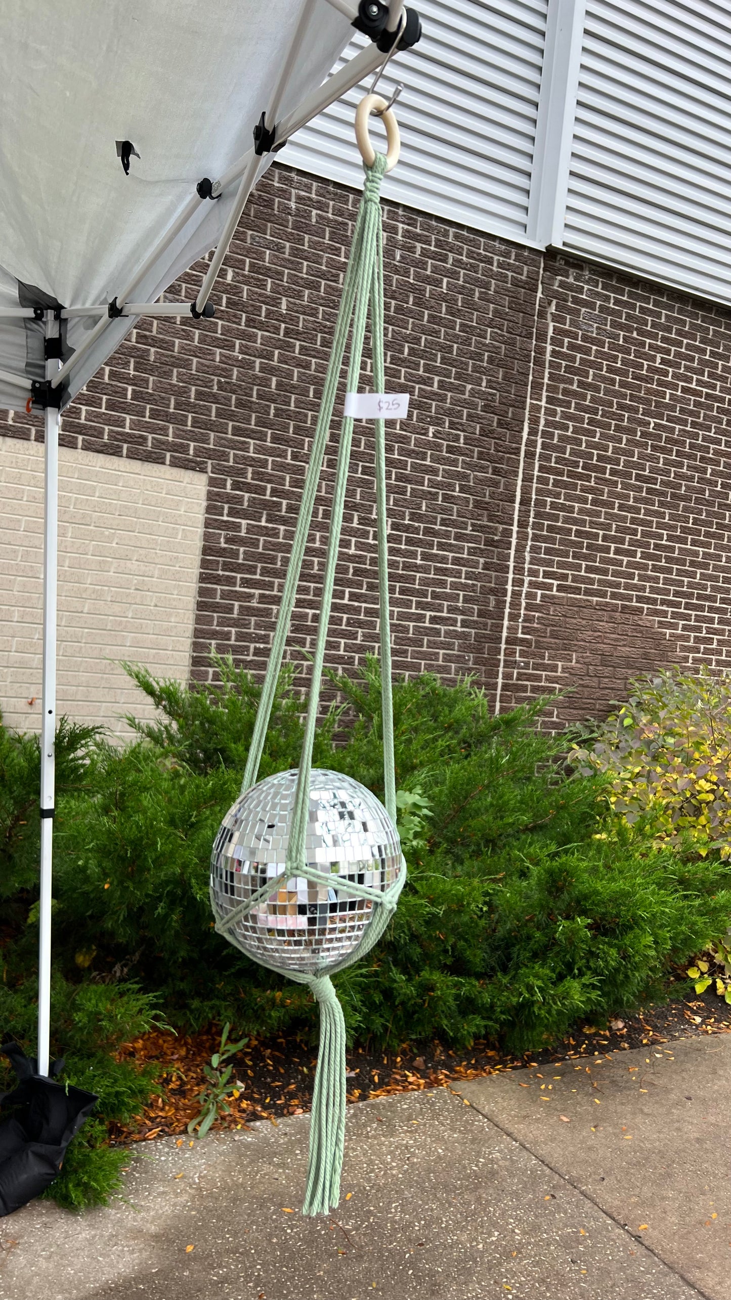 macrame disco ball hanger