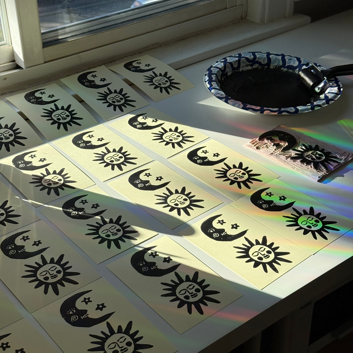 MOON & SUN BLOCK PRINT