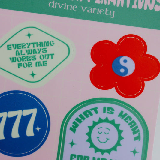 lucky girl affirmation sticker sheet
