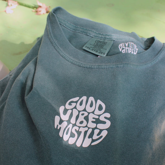 good vibes mostly long sleeve tee