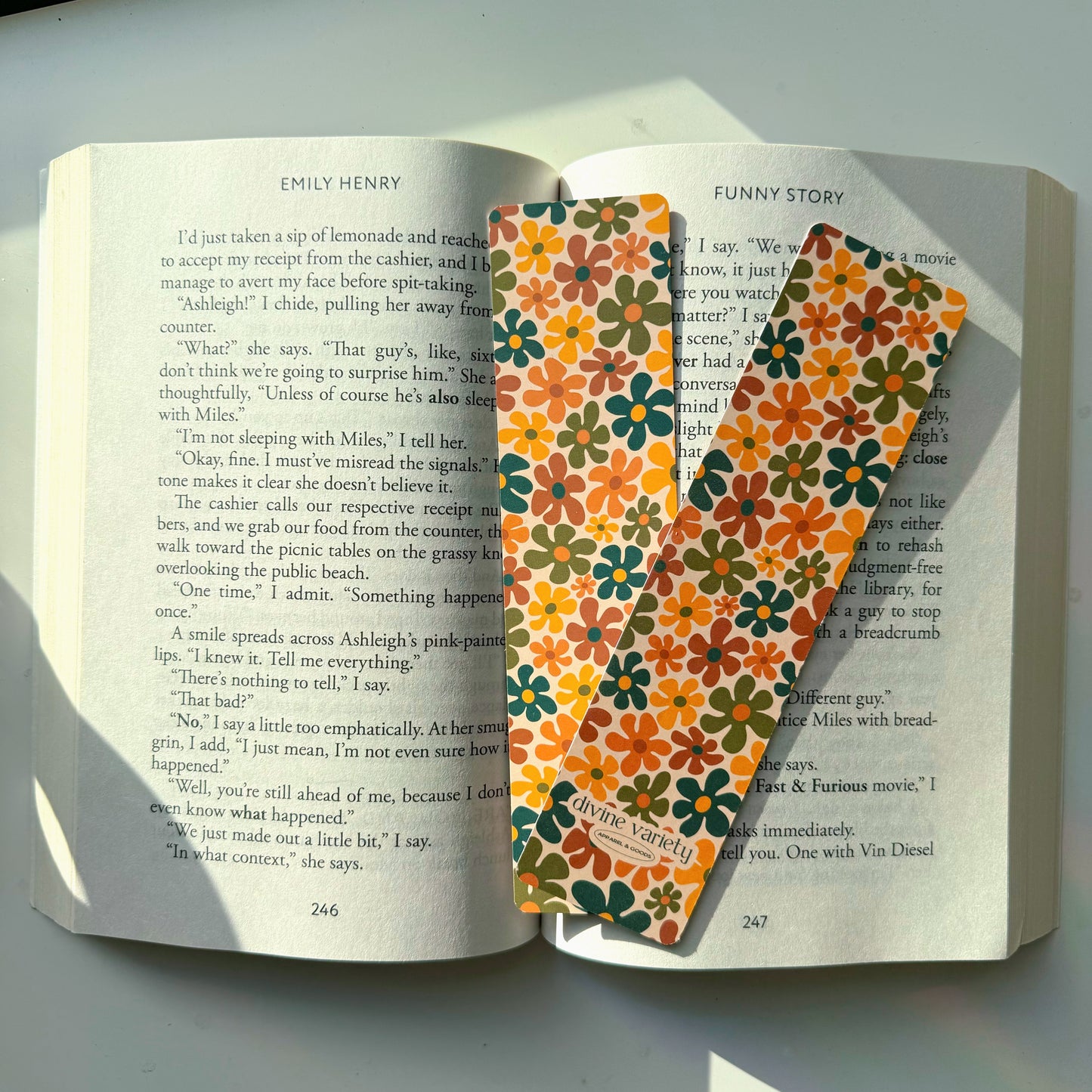 fall flowers bookmark