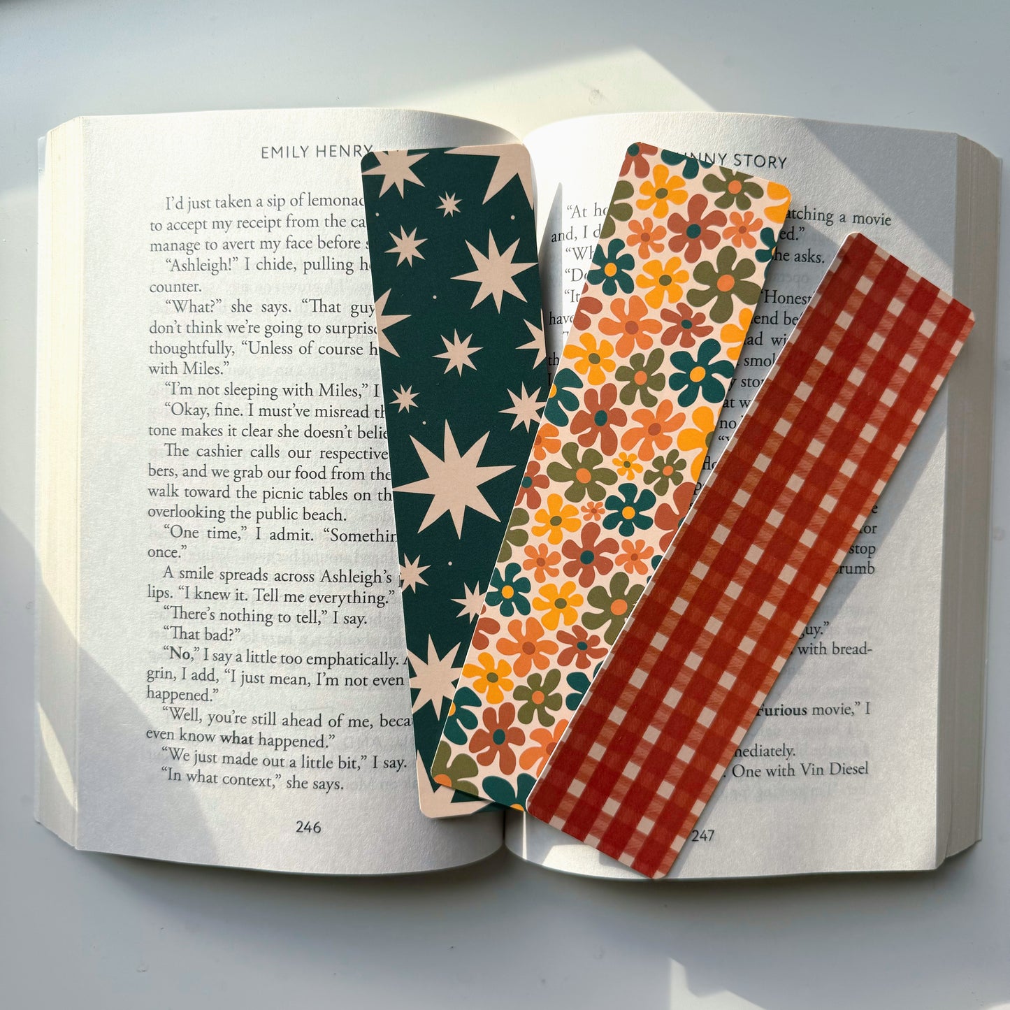 gingham bookmark