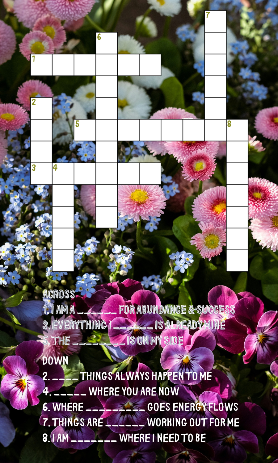 AFFIRMATION CROSSWORD PUZZLE