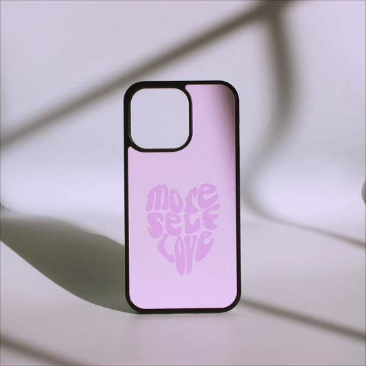 phone, phone case, iPhone, iPhone case, phone accessories, aesthetic phone case, trendy phone case, more self love phone case, more self love, self love, love, heart, purple