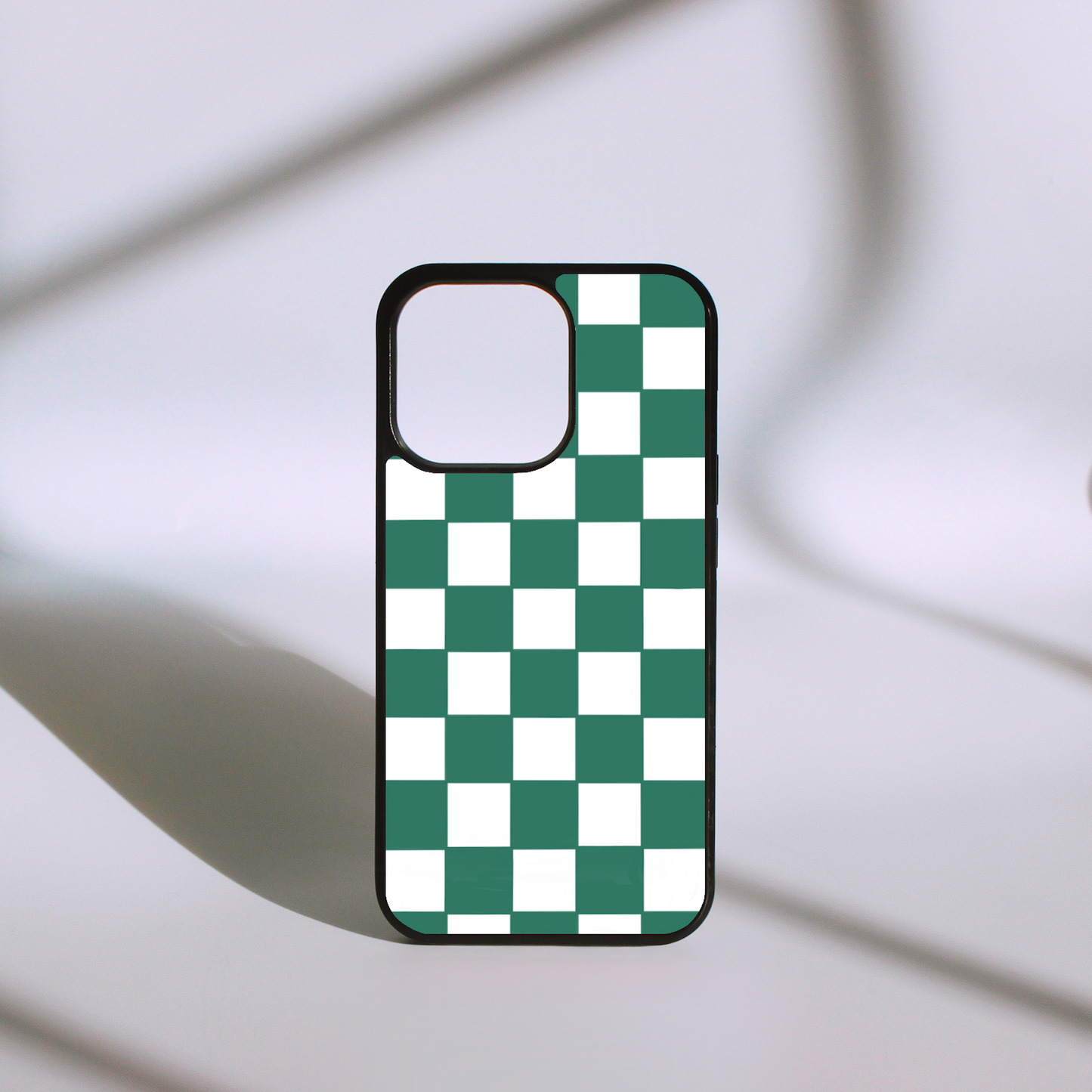 green checkered phone case